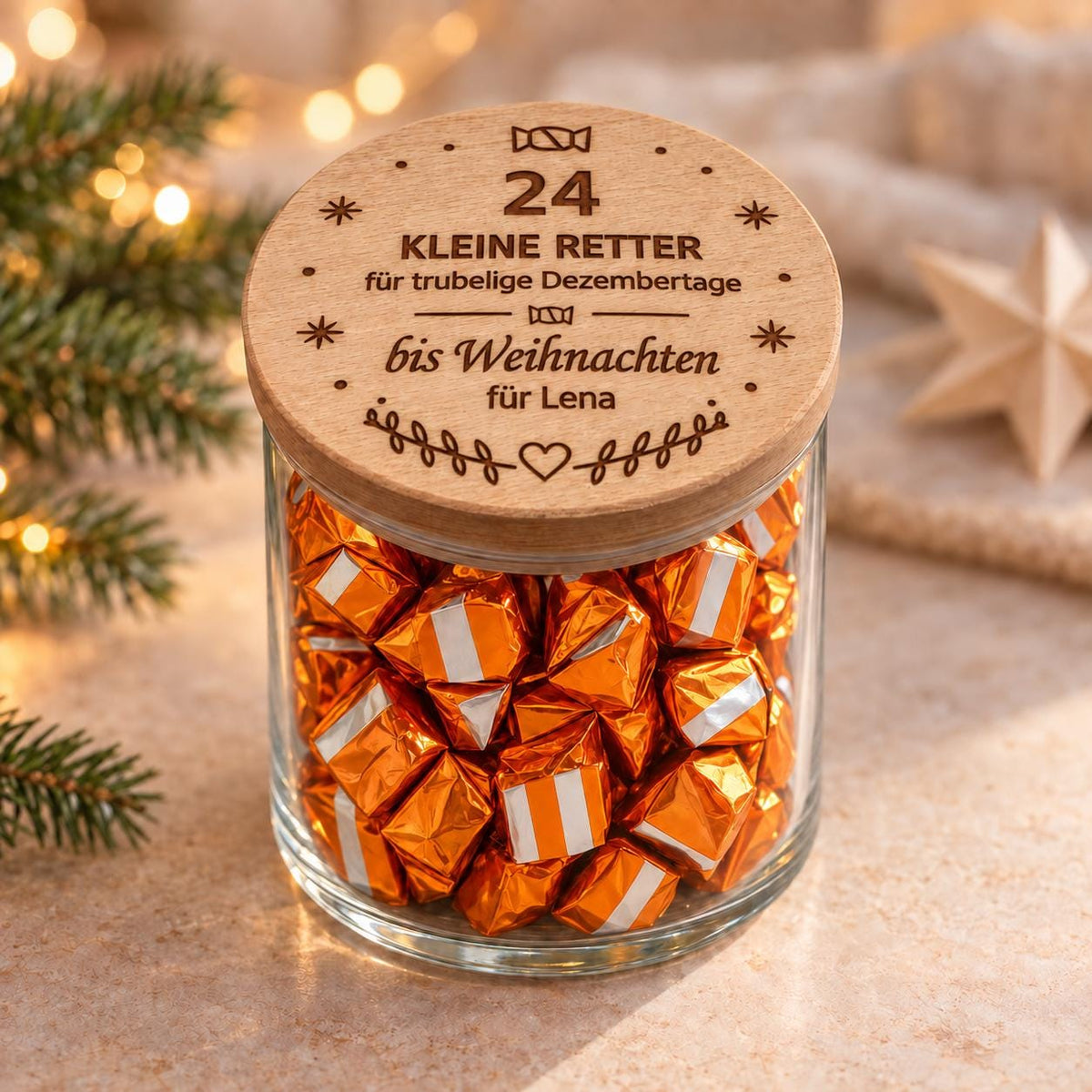 Adventskalender im Glas „24 Küsschen“