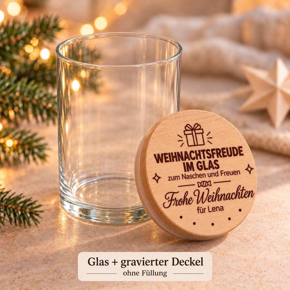 Weihnachtsglas mit Namen – 5 Motive