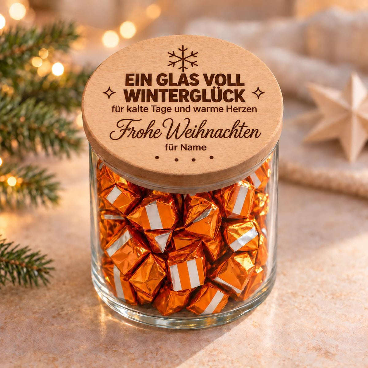 Weihnachtsglas mit Namen – 5 Motive