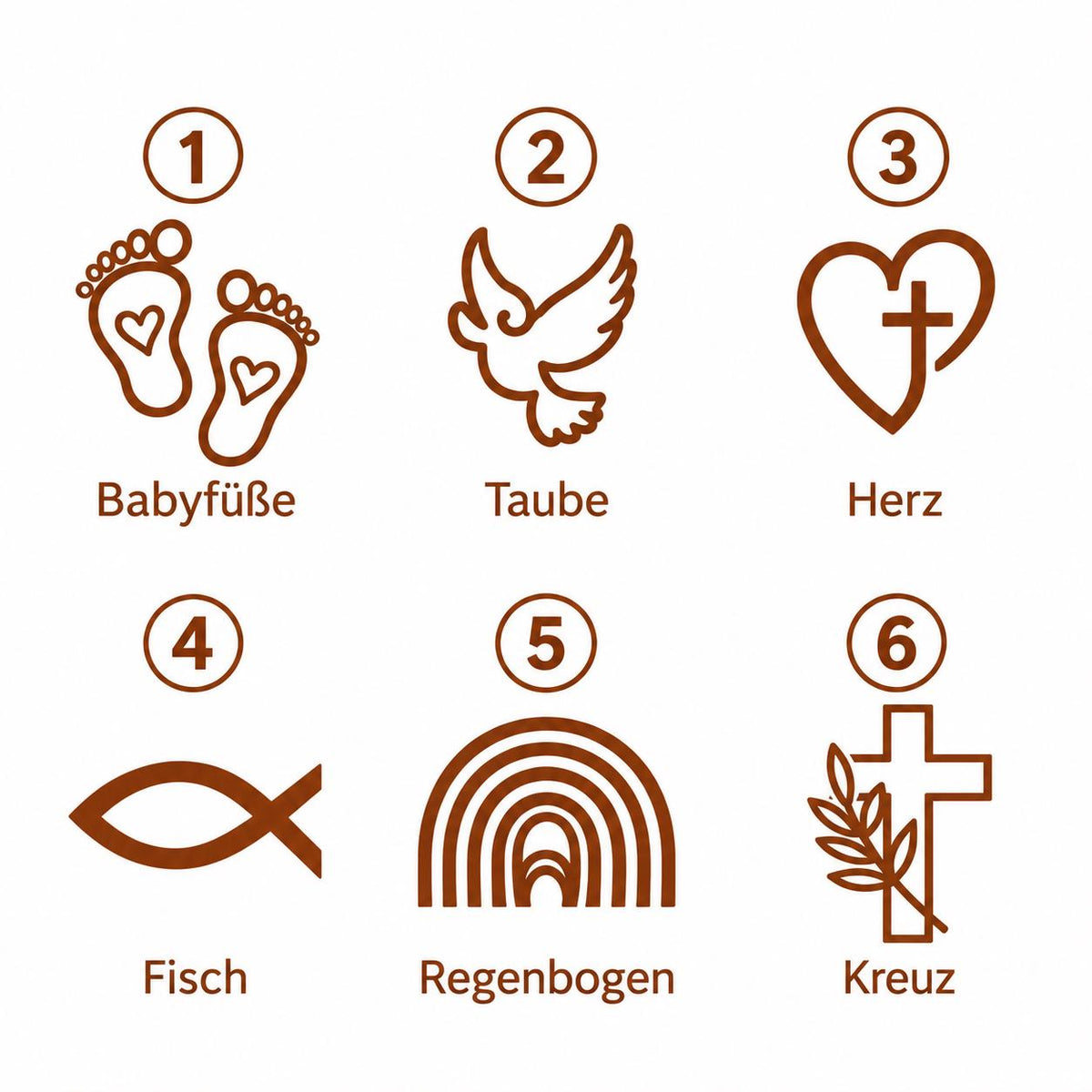 Taufkreuz mit Taufspruch & farbigem Namen