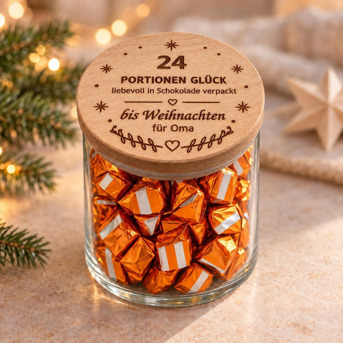 Adventskalender im Glas „24 Küsschen“