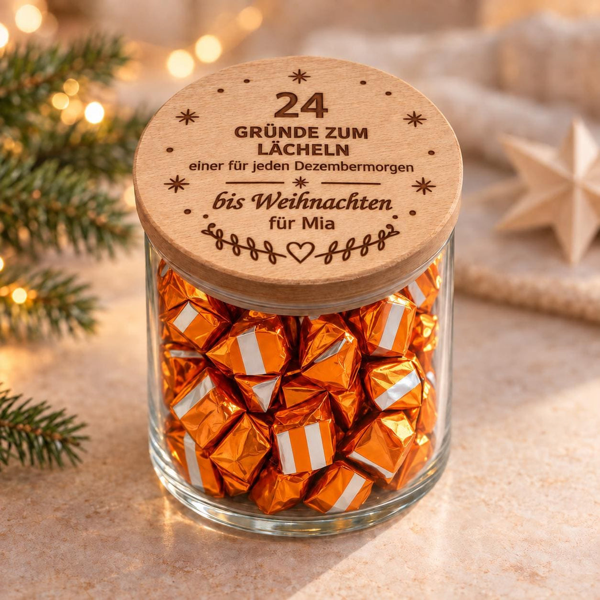 Adventskalender im Glas „24 Küsschen“