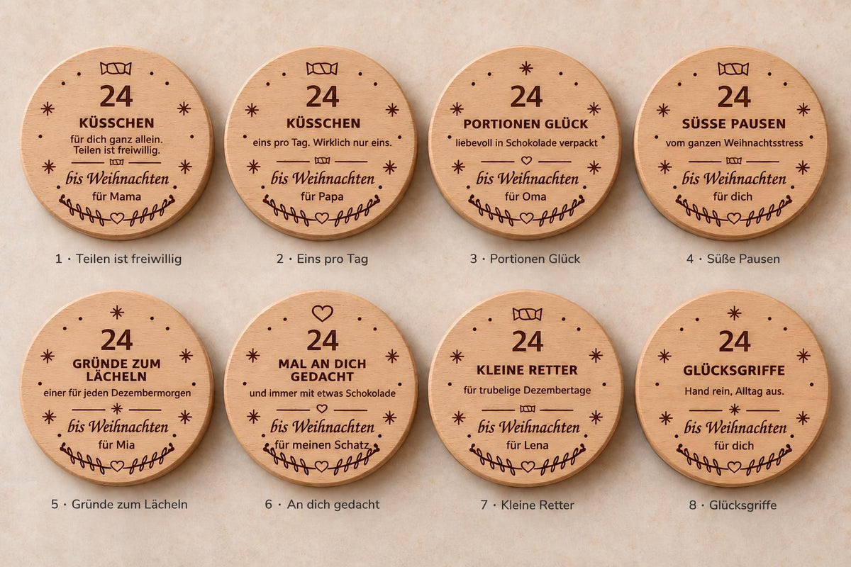 Adventskalender im Glas „24 Küsschen“