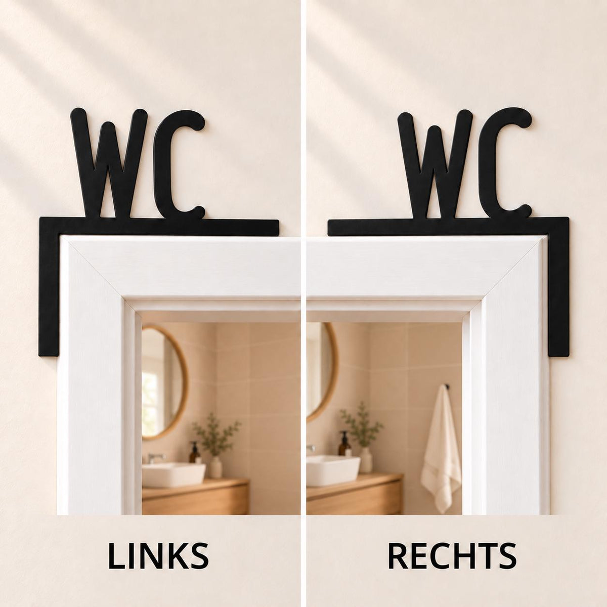 Türschild WC für den Türrahmen