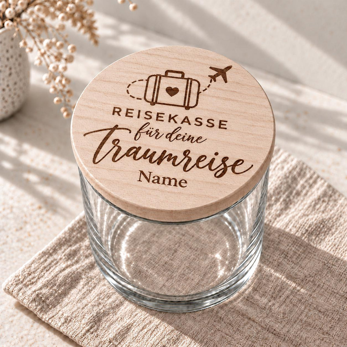 Reisekasse im Glas „Für deine Traumreise“