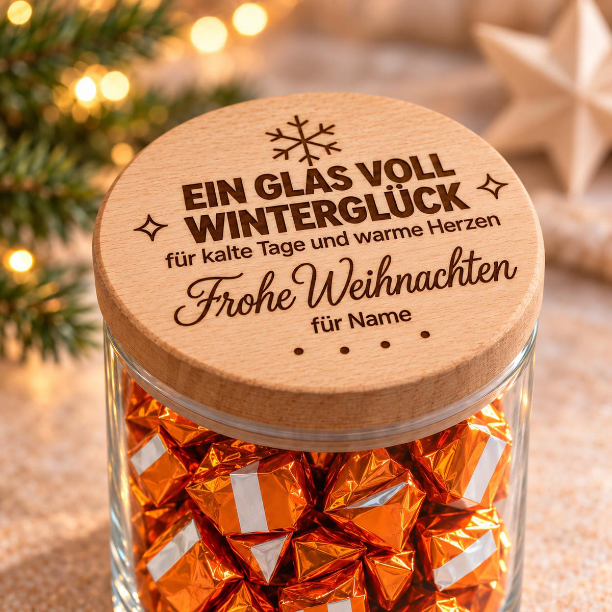 Weihnachtsglas mit Namen – 5 Motive