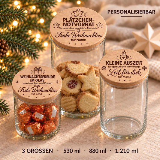 Weihnachtsglas mit Namen – 5 Motive