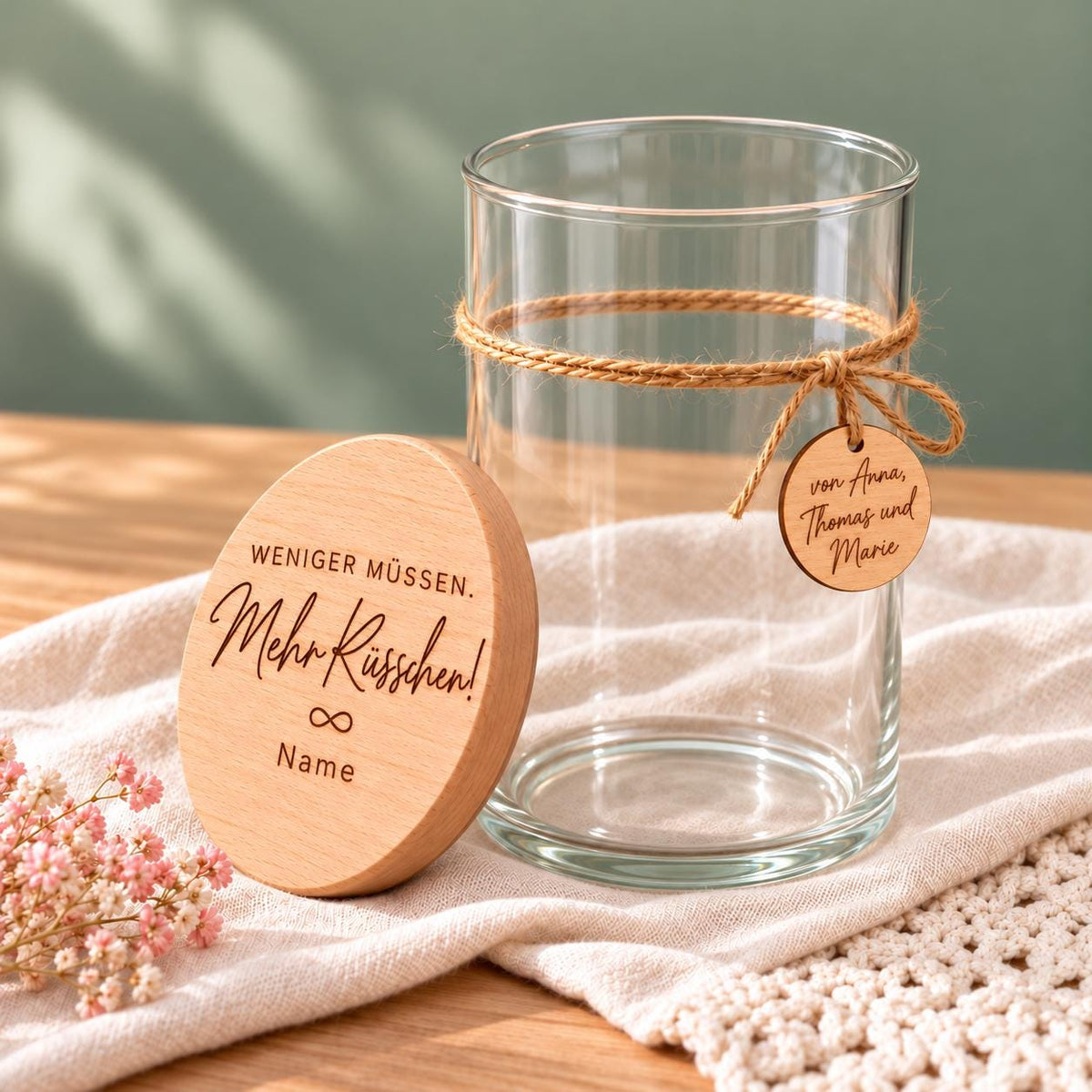Vorratsglas zur Rente „Mehr Küsschen“